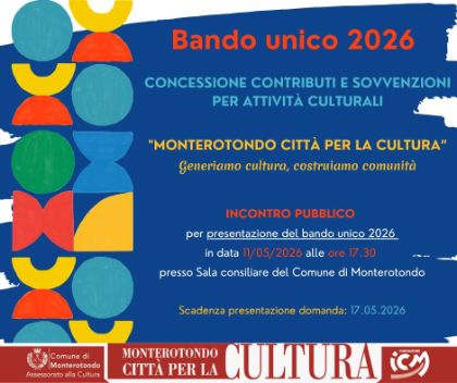 BANDO 2026 SOVVENZIONI E CONTRIBUTI PER ATTIVITA’ CULTURALI 
