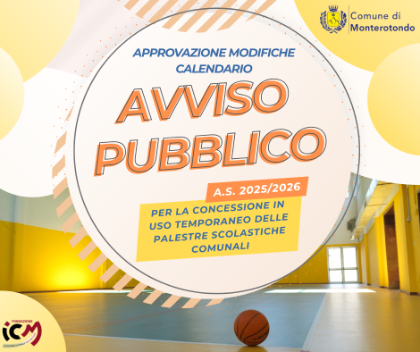 APPROVAZIONE MODIFICHE AL CALENDARIO PER LA CONCESSIONE IN USO TEMPORANEO DELLE PALESTRE SCOLASTICHE COMUNALI PER L’A.S. 2025 APPROVAZIONE MODIFICHE AL CALENDARIO PER LA CONCESSIONE IN USO TEMPORANEO DELLE PALESTRE SCOLASTICHE COMUNALI PER L’A.S. 2025