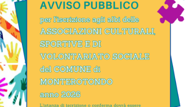 Immagine relativo all' avviso pubblico ASSOCIAZIONI CULTURALI, SPORTIVE E DI VOLONTARIATO SOCIALE 2026